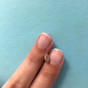 Real gem (garnet) stud